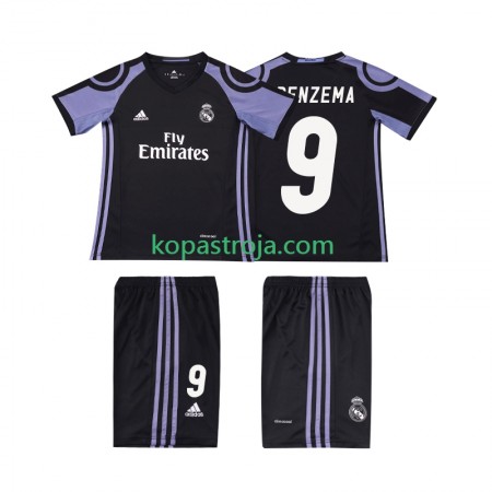 Billiga Fotbollströjor Real Madrid BENZEMA 9 2016 2017 Retro Barn Tredje tröja Kortärmad